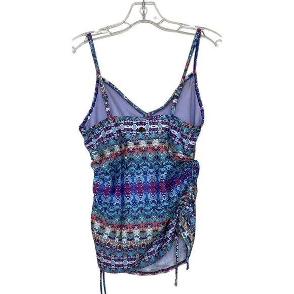 Prana Women's Purple Geometric Stretch Inez Tankini Swim Top Bikini Set Medium - Picture 4 of 10